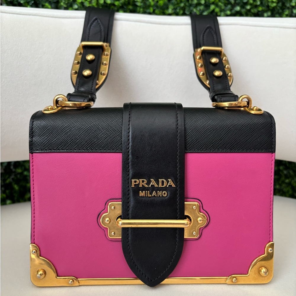PRADA Cahier Leather Bag